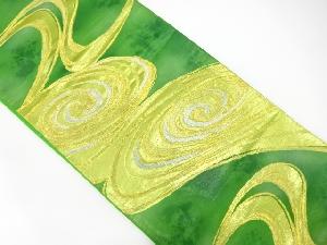 アンティーク　流水模様織り出し袋帯（着用可）